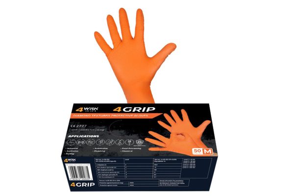4WRK 4GRIP ORANGE Work Gloves 10/XL