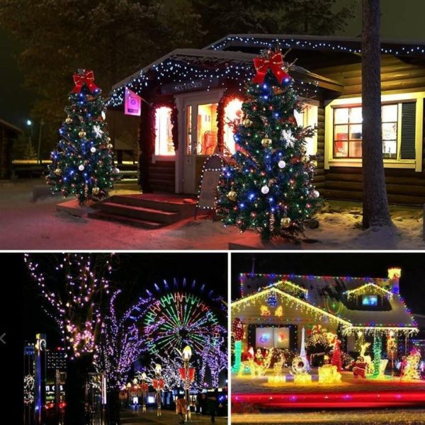 "Indoor multicolor flashing effect 200 LED Christmas tree lights." - imagine 3