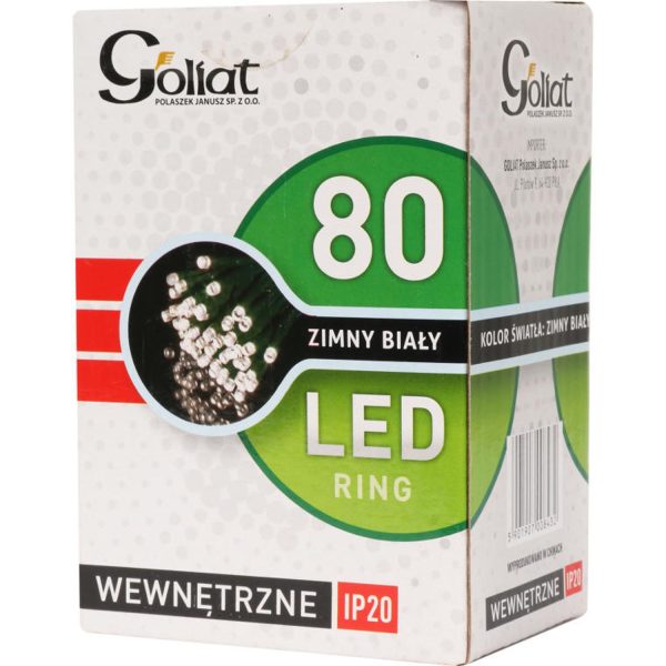 "80 LED RING Indoor Christmas Lights Cold White"