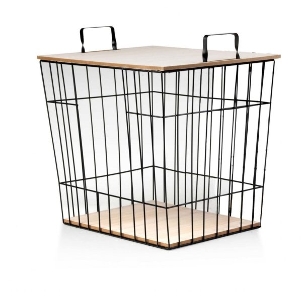 42.5x38x31 cm LOUIS MONDEX HTOP2784 METAL TRASH BIN WITH LID