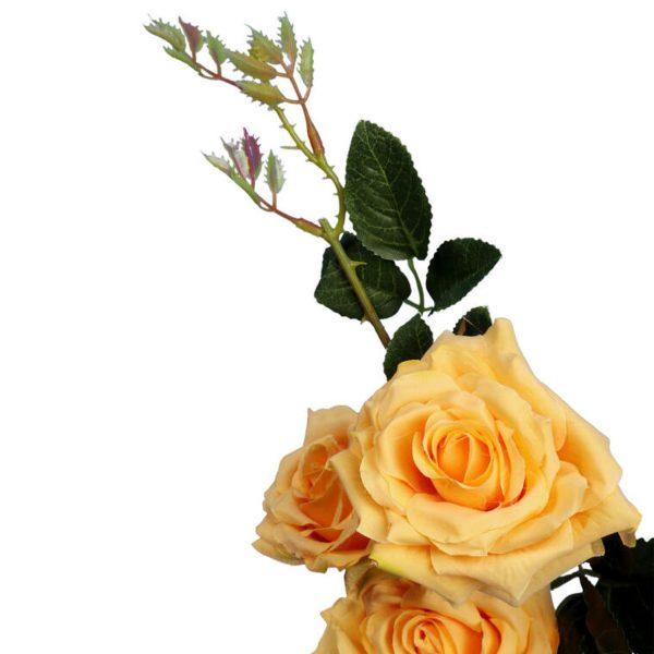"Artificial Yellow Flower Branch with 3 Roses" - imagine 2
