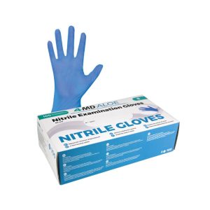 4MD Aloe blue nitrile diagnostic gloves s.S