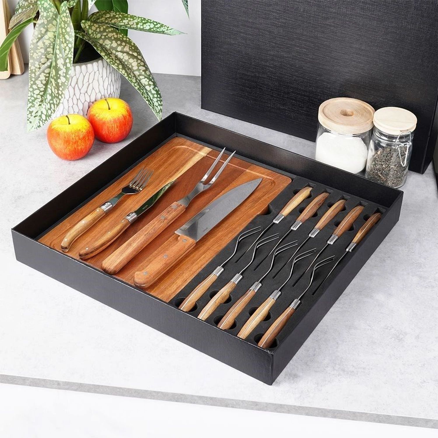"Steak and Burger Cutlery - 15 Piece Stainless Steel Gift Set" - imagine 3