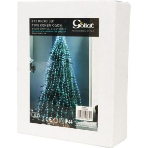 "672 LED Christmas Lights with Horse Tail Type in Cold White Color"