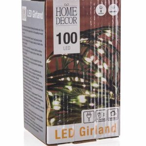 100 LED External String, 10m + 5m, 230V, 8 functions, white light