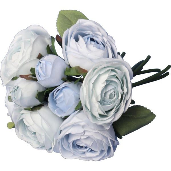 "BOUQUET OF 9 BLUE ROSES, 28CM"