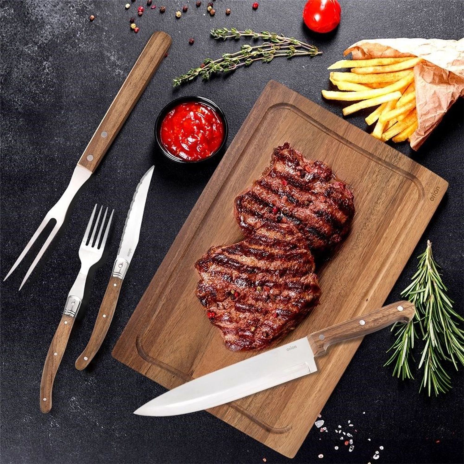 "Steak and Burger Cutlery - 15 Piece Stainless Steel Gift Set" - imagine 4