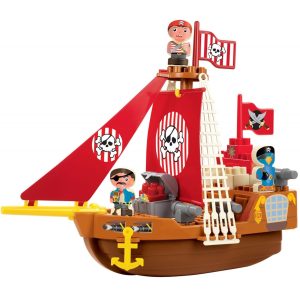 "Ecoiffier Abrick Blocks Pirate Ship Set with 23 Pirate Figures"